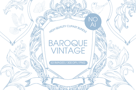 Blue Chinoiserie Clipart, an Illustration by TatiMockup