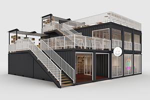 3D Model Container Cafe 9