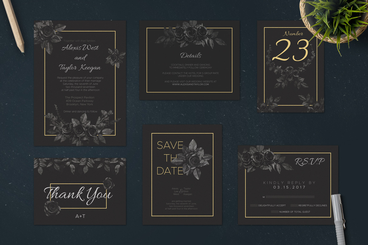 Noirose Wedding Design Set, an Object Graphic by lups design (Photo 7 of 11)