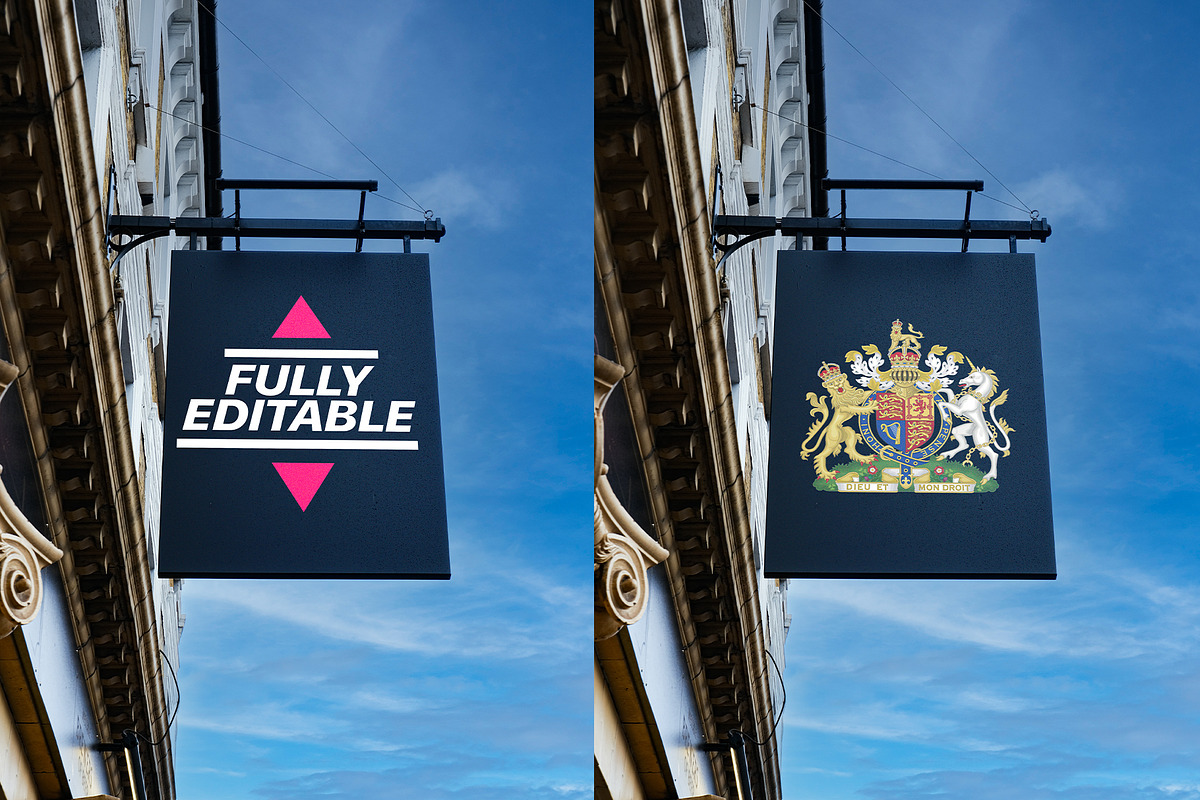 Outdoor Hanging Sign Mockup, an Advertising Mockup by Studio 97 | Mockups (Photo 2 of 2)
