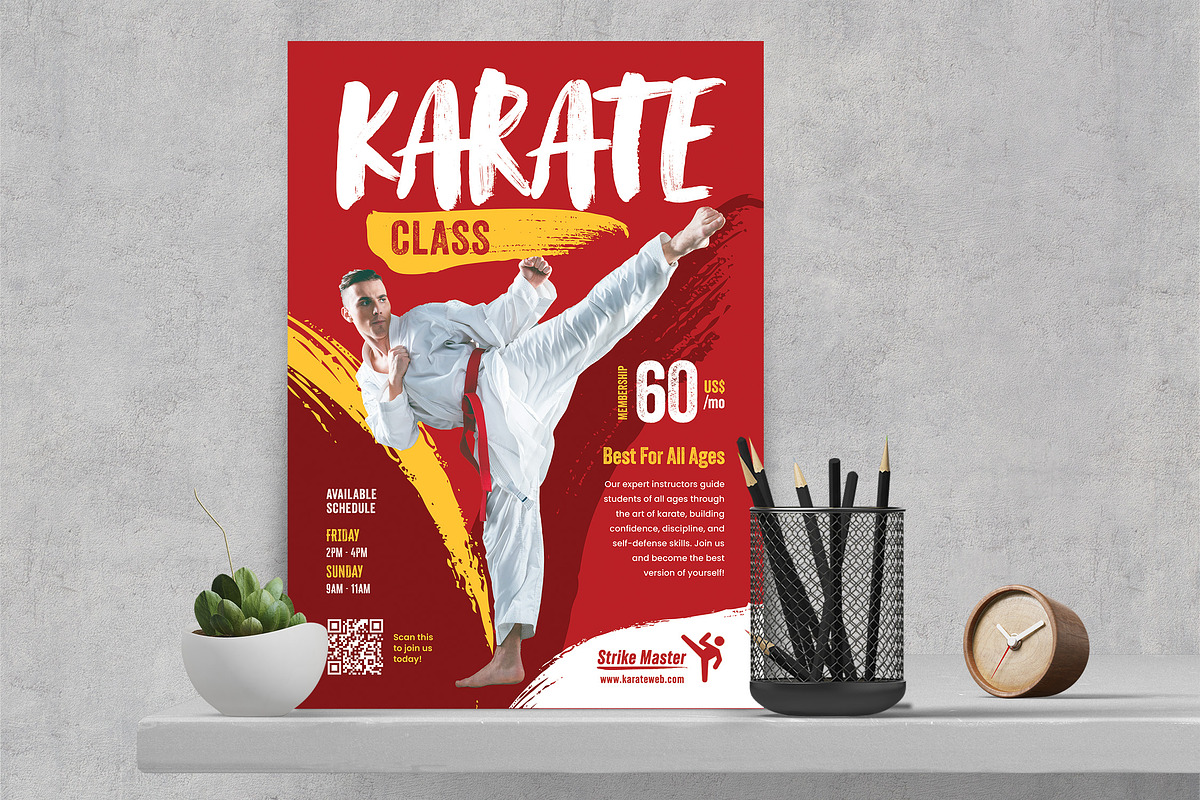Karate Class Academy Flyer Template, a Flyer Template by Boostock (Photo 3 of 6)