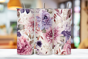 Watercolor Floral Symphony Tumbler