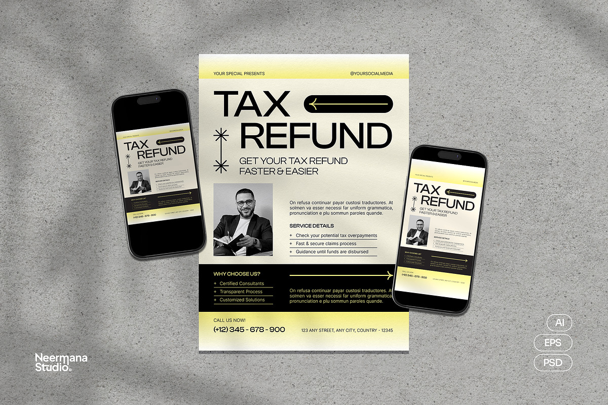 Modern Bold Tax Consultant Flyer, a Flyer Template by Neermana (Photo 1 of 4)