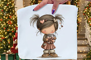 Whimsical Valentine Girl Clipart, an Illustration by Craft Nest (Thumbnail 5 of 9)
