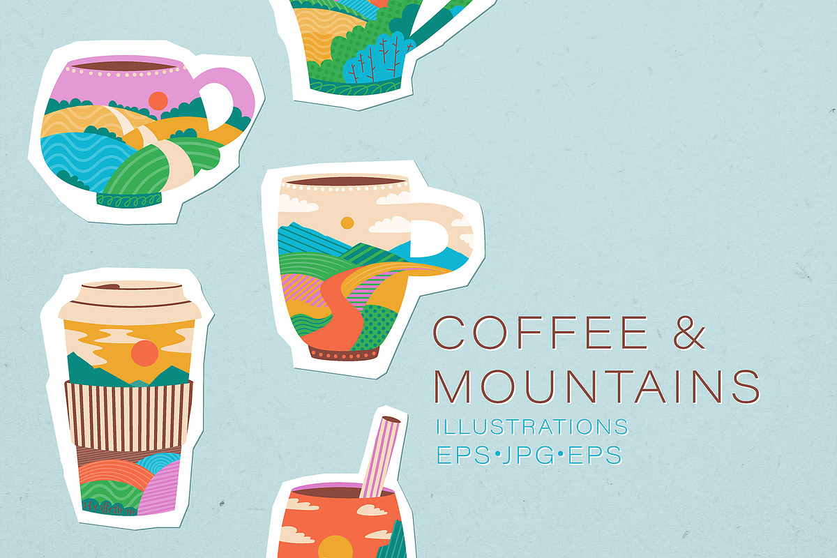 Coffee and mountains, an Illustration by Popova (Photo 1 of 6)