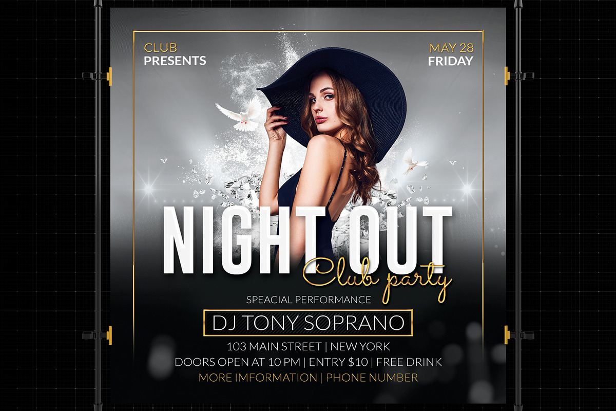 Party Flyer Template, a Flyer Template by UP Studio (Photo 3 of 6)