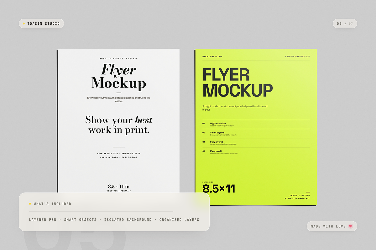 US Letter Flyer Mockup, an Advertising Mockup by Toasin Studio (Photo 5 of 7)