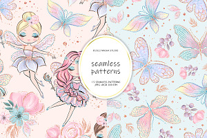 Fairies & Butterflies Digital Papers