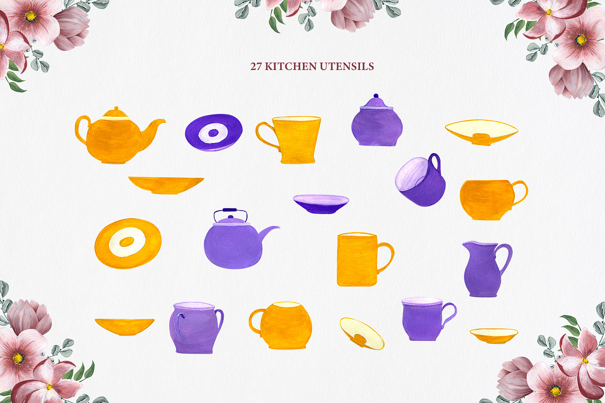 Floral Kitchen Utensils, an Illustration by SketchCliparts (Photo 6 of 8)