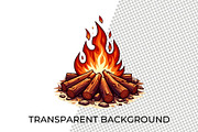 Campfire Clipart PNG Bonfire Art, an Object Illustration by QM_ART (Thumbnail 4 of 7)