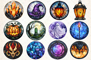 Halloween Stained Glass Clipart, an Illustration by Dream Creation (Thumbnail 2 of 5)