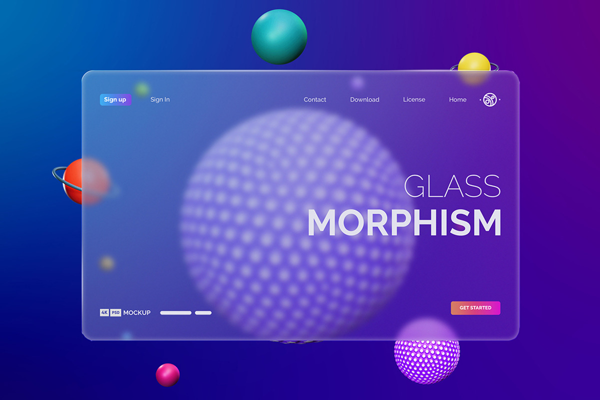 Glass Morphism Interface Mockup, a Landing Page Template by Artlogs (Photo 2 of 7)