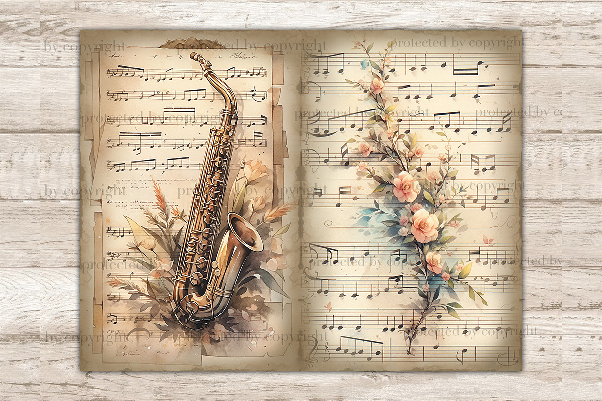 Music Vintage Sheet | Junk Journal, an Object Illustration by GlamArtZhanna (Photo 5 of 9)
