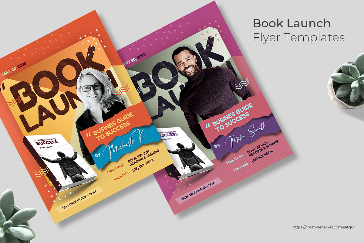 Book Launch Flyer Template, a Flyer Template by Satgur Graphic Design (Photo 1 of 7)
