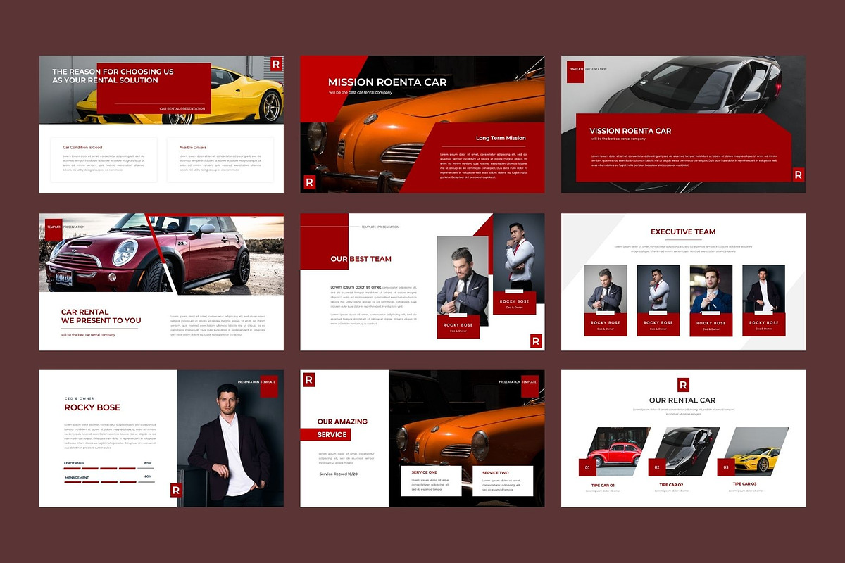 ROENTA Car Rental Google Slides, a Presentation Template by Rizki Herdian (Photo 3 of 5)