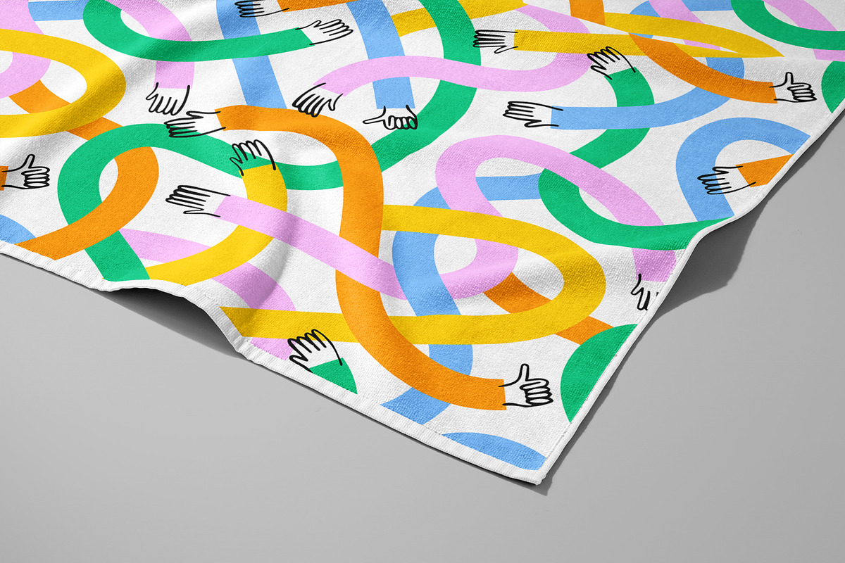 Colorful Helping Hands Pattern, a Pattern Graphic by Dedraw Studio (Photo 2 of 3)