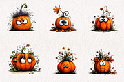 Funny Pumpkin Clipart PNG, a Seasonal Illustration by CreationArt (Thumbnail 4 of 7)