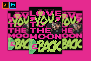 Romantic Poster Love You, a Poster Template by barsrsind