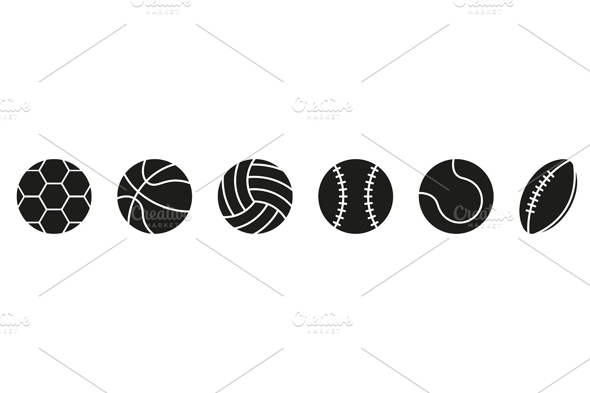 Set of Sport Game Balls Icons, an Object Illustration by Vector Creator