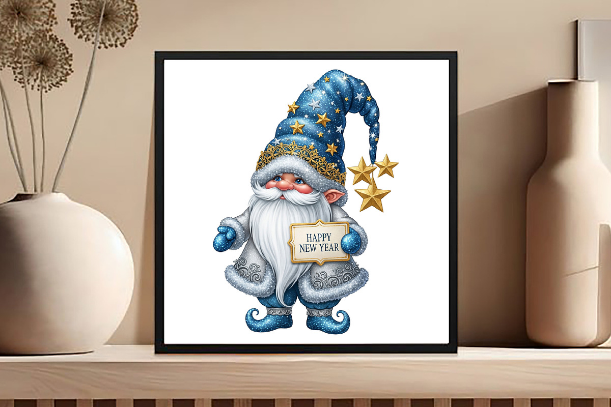Happy New Year Gnome PNG, an Illustration by Black Bird Studio (Photo 4 of 4)