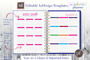 Academic Planner InDesign Template