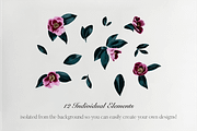Amethyst Watercolor Floral Set, an Object Graphic by mina (Thumbnail 2 of 4)