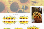 Watercolor Sunflowers Collection, an Illustration by CaraulanStore (Thumbnail 3 of 9)