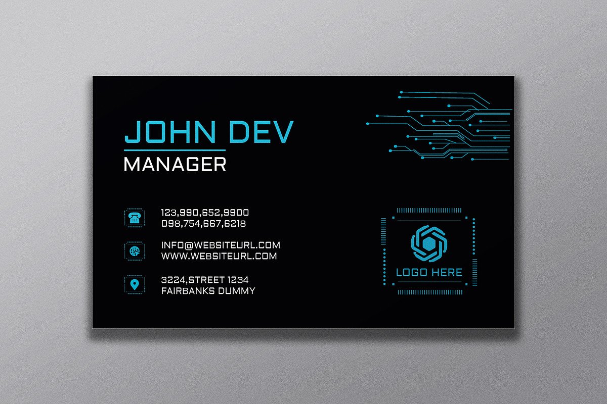 Tech Business Card, a Business Card Template by designerzDukan (Photo 2 of 3)