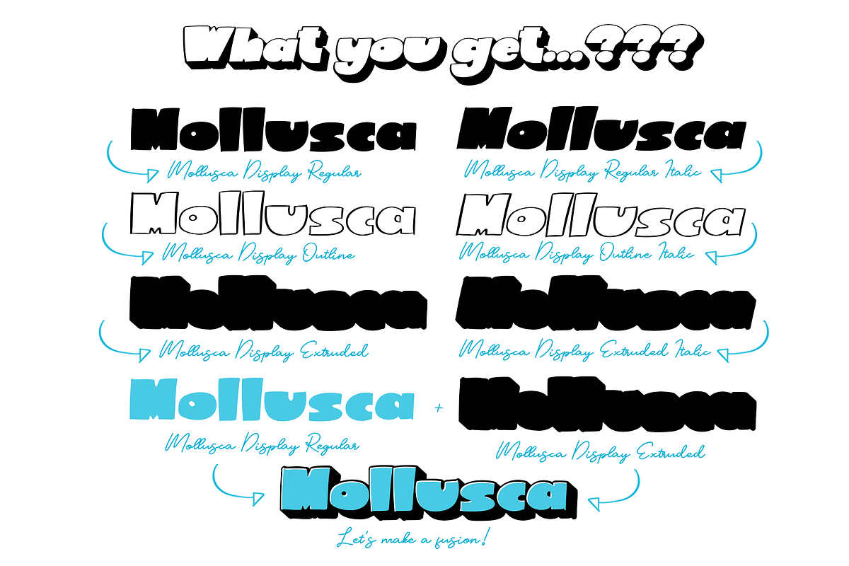 Mollusca Font Trio | Dingbats Doodle, a Script Font by Ardana Creative (Photo 3 of 15)