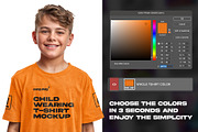 Child Wearing T-Shirt PSD Mockup, a Shirt Mockup by easy.way (Thumbnail 6 of 6)
