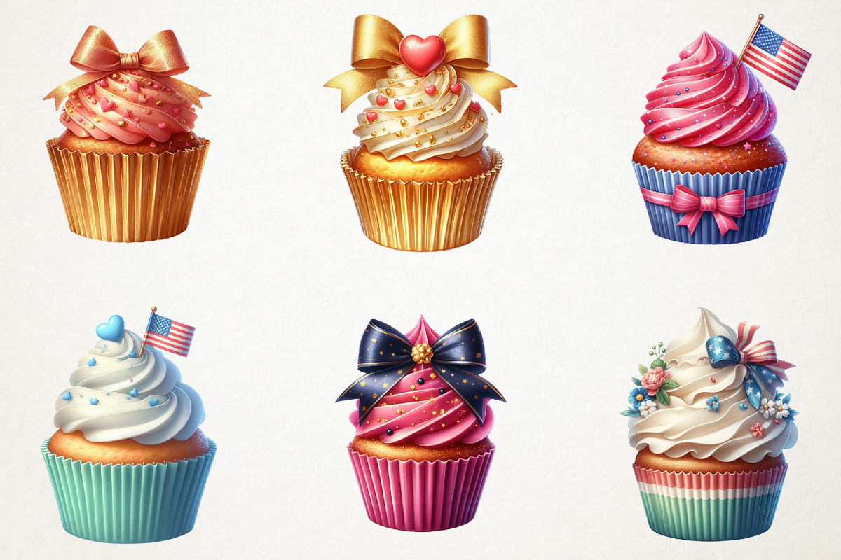 4th Of July Coquette Cupcake Sublima, a Seasonal Illustration by RobertsArt (Photo 7 of 7)