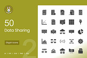 Data Sharing Glyph Icons, an Icon by IconBunny (Thumbnail 1 of 2)