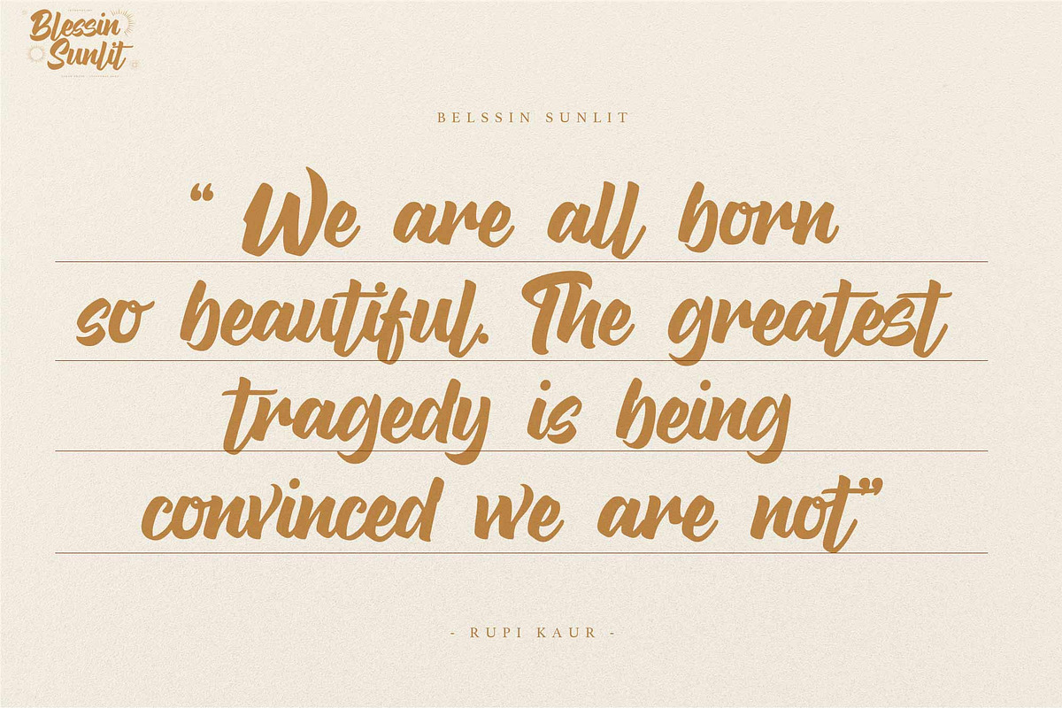 Blessin Sunlit – Clean Brush, a Handwritten Font by Gassstype (Photo 3 of 8)