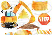 Watercolor Construction Clipart, an Illustration by DigitalArtsi (Thumbnail 2 of 4)