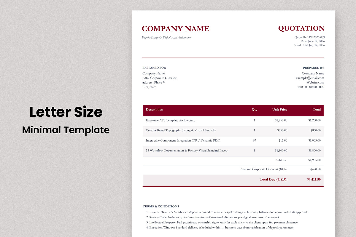 Quotation Invoice Template, a Stationery Template by Anjum Ilyas (Photo 2 of 4)