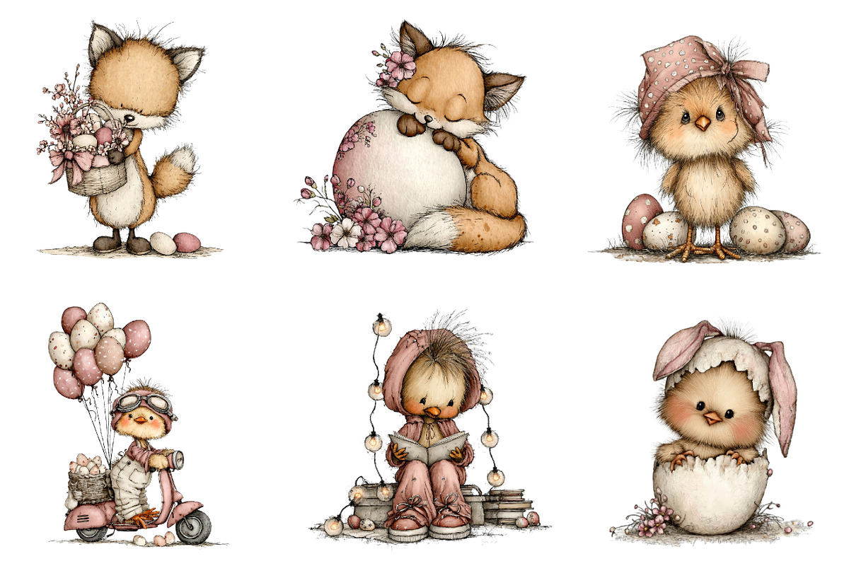 Whimsical Easter Clipart, an Illustration by CreationArt (Photo 2 of 5)