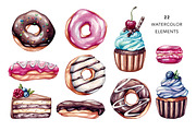 Sweet Dreams. Watercolor Sweets, a Food Illustration by Olga Olmix (Thumbnail 2 of 12)