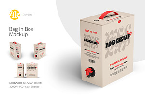 Bag in Box Mockup Set, a Packaging Mockup by Country4k