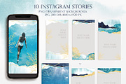 Ocean Watercolor & Gold Collection, a Decorative Illustration by InstaDesignPro (Thumbnail 13 of 13)