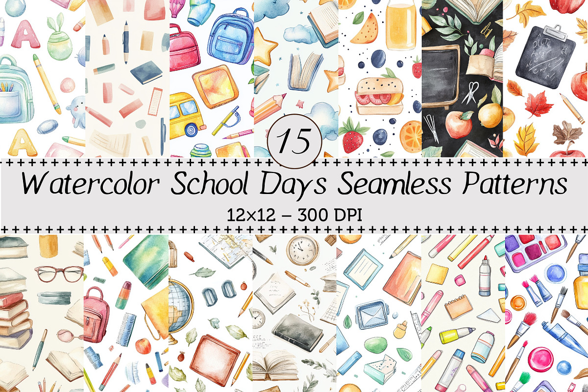 School Days Seamless Patterns, a Pattern Graphic by Design Market (Photo 1 of 3)