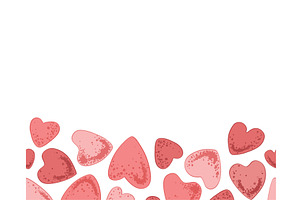 Pink hearts seamless pattern, an Illustration by Toltemara