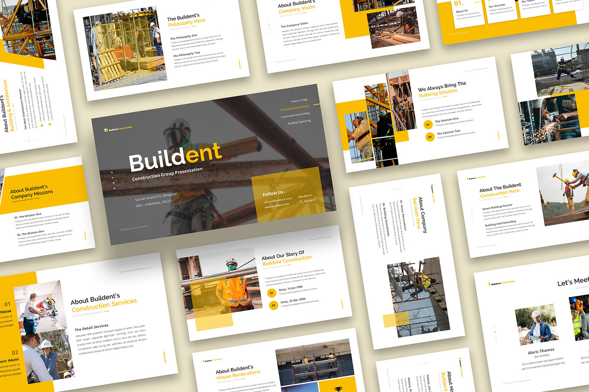 Buildent - Construction PPT, a Presentation Template by kerismaker (Photo 1 of 9)