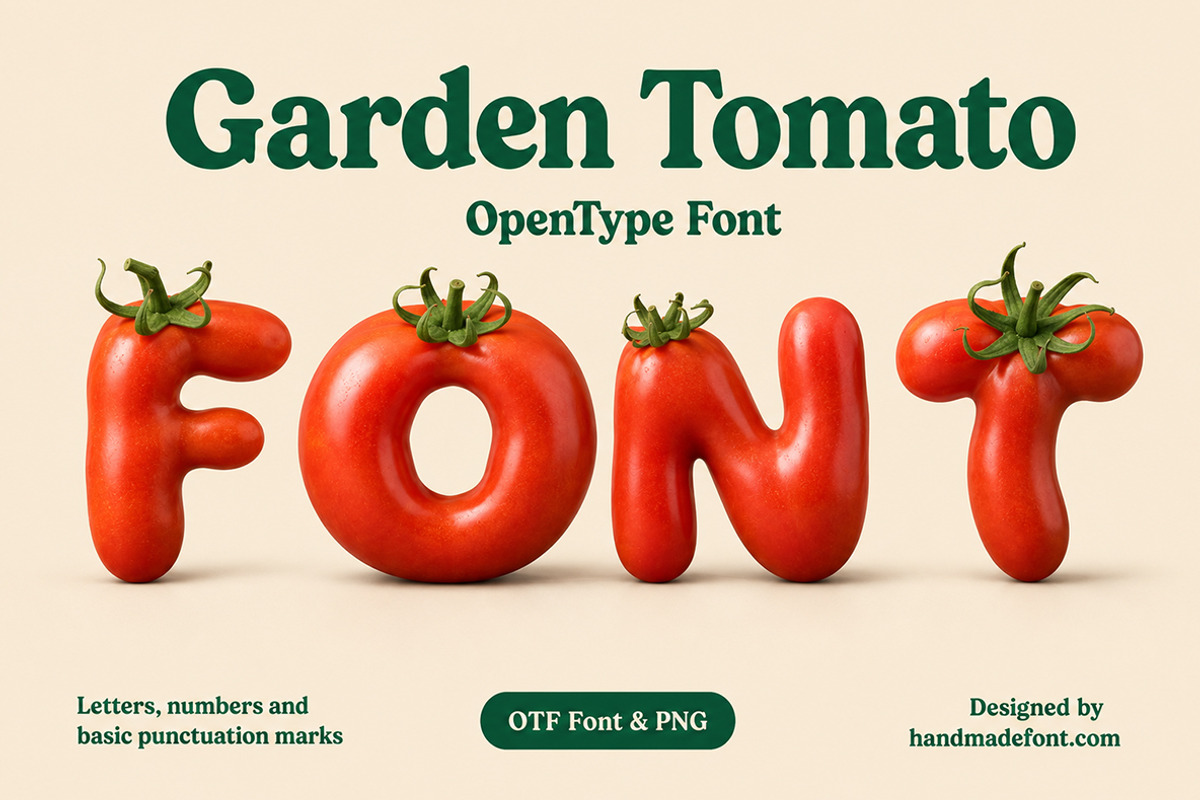 Garden Tomato Font, a Sans Serif Font by Handmadefont (Photo 1 of 15)