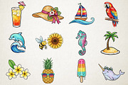 Watercolor Island Summer PNG Bundle, an Illustration by RobertsArt (Thumbnail 4 of 5)