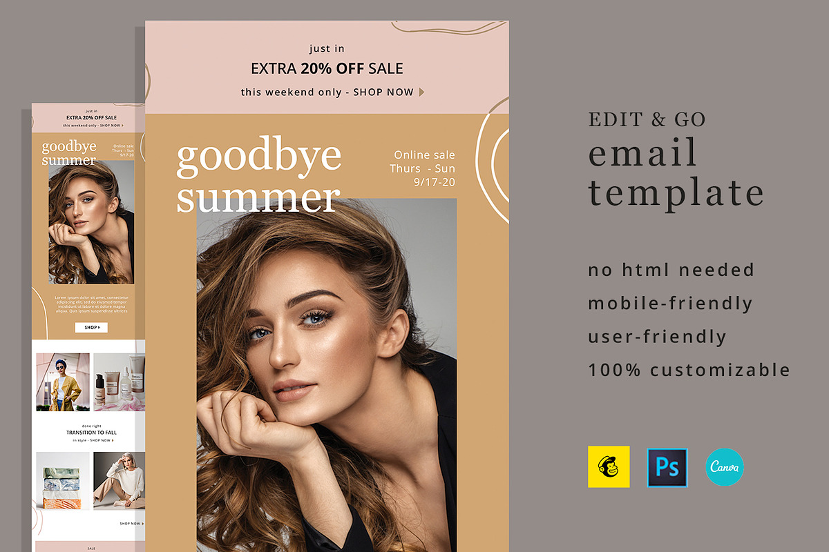 Honey Vibes Email Template, an Email Template by Edit & Go Templates (Photo 1 of 4)