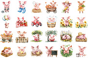 Pig Farm Clipart, an Illustration by Sublimation Artist (Thumbnail 2 of 6)