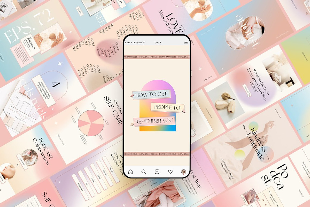Instagram Gradient Coach | CANVA PS, a Social Media Template by Eviory