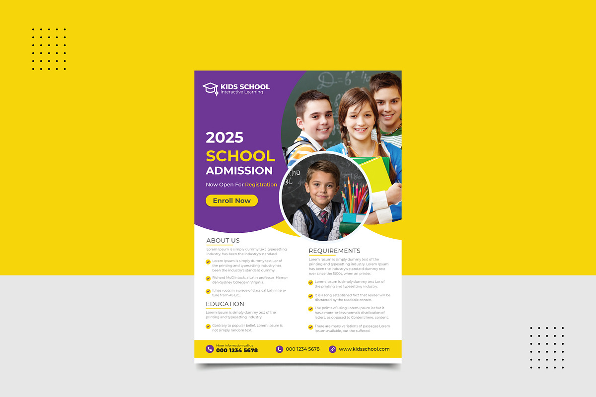 School Admission Flyer Design, a Flyer Template by taieefbakshi (Photo 2 of 2)