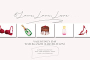 Love, Love, Love - Watercolor Set, an Illustration by Jeanina Vlad (Thumbnail 1 of 9)