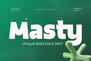 Masty - Unique Bold Sans Serif Font, a Sans Serif Font by Afkari Studio (Thumbnail 1 of 14)